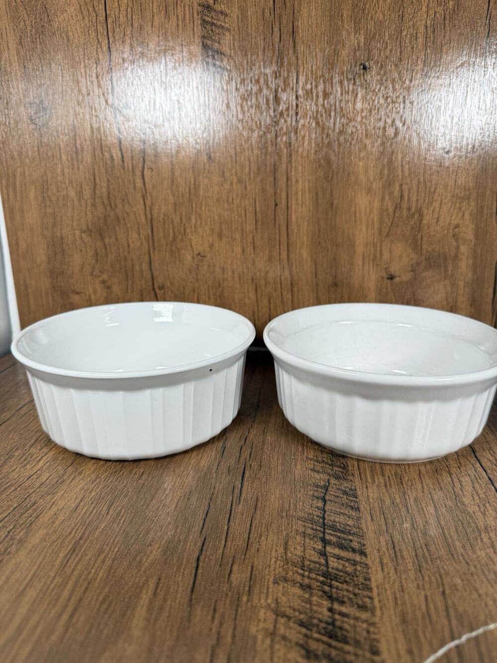 Vintage Corning Ware Small Round French White Casseroles F-16-B, 500 ML set of 2